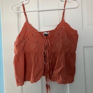 American Eagle Outfitters Terracotta Camisole with Embroidery